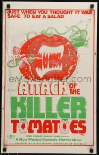 1x144 ATTACK OF THE KILLER TOMATOES Aust special poster 1981 wacky monster artwork, different!