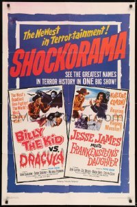 1x320 BILLY THE KID VS. DRACULA/JESSE JAMES MEETS FRANKENSTEIN'S DAUGHTER 1sh 1965 western horror!