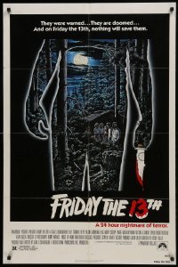1x359 FRIDAY THE 13th 1sh 1980 great Alex Ebel art, slasher classic, 24 hours of terror!
