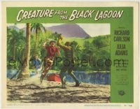 1x200 CREATURE FROM THE BLACK LAGOON LC #7 1954 Julia Adams watches Gozier attack monster on beach!