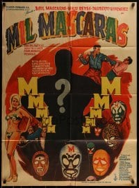 1x075 MILMASCARAS Mexican poster 1969 Jaime Salvadro, lucha libre masked wrestling horror, Ruizo!