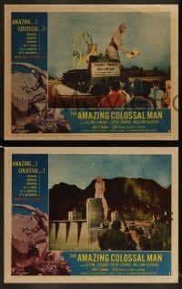 1x145 AMAZING COLOSSAL MAN 8 LCs 1957 AIP, Bert I. Gordon, border art of the giant monster by Kallis
