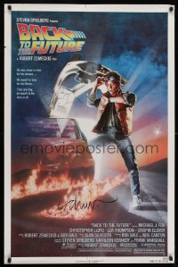 1y018 BACK TO THE FUTURE signed NSS style 1sh 1985 by BOTH Drew Struzan AND Robert Zemeckis!