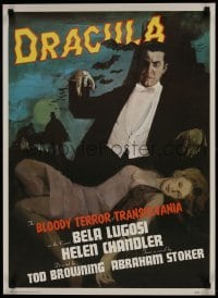 1y027 DRACULA 21x29 commercial poster 1970s Browning, Bela Lugosi with his bloddy long fingernails!