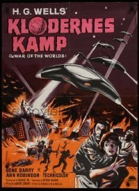 1y150 WAR OF THE WORLDS Danish R1965 George Pal, different K. Wenzel art from H.G. Wells' classic!