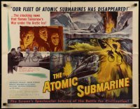 1y032 ATOMIC SUBMARINE style A 1/2sh 1959 Reynold Brown art, hell explodes under the Arctic Sea!