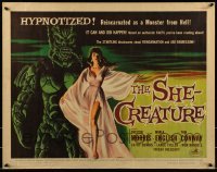 1y053 SHE-CREATURE 1/2sh 1956 Kallis art of Marla English reincarnated as a monster from Hell!