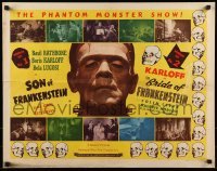 1y055 SON OF FRANKENSTEIN/BRIDE OF FRANKENSTEIN 1/2sh 1948 c/u of Boris Karloff as the monster!