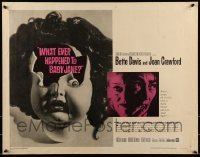 1y060 WHAT EVER HAPPENED TO BABY JANE? 1/2sh 1962 Robert Aldrich, Bette Davis & Joan Crawford!