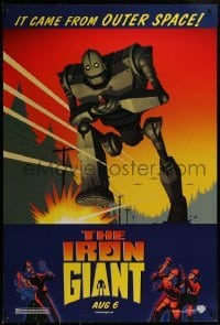 1y113 IRON GIANT advance 1sh 1999 animated modern classic, cool cartoon robot artwork!
