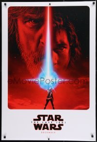 1y121 LAST JEDI teaser DS 1sh 2017 Star Wars, incredible sci-fi image of Hamill, Driver & Ridley!