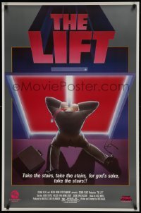 1y122 LIFT 27x41 video poster 1983 De Lift, wild different horror artwork of killer elevator!