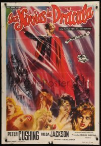 1y174 BRIDES OF DRACULA Spanish 1961 Terence Fisher, Hammer, cool different vampire art!