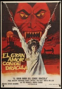 1y176 DRACULA'S GREAT LOVE Spanish 1974 El Gran Amor del Conde Dracula, different art by Montalban!