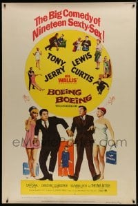 1z220 BOEING BOEING style Y 40x60 1965 Tony Curtis & Jerry Lewis's big comedy of nineteen sexty-sex!