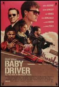 1z346 BABY DRIVER advance DS 1sh 2017 Ansel Elgort in the title role, Spacey, James, Jon Bernthal!