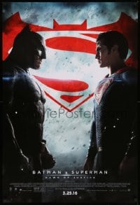 1z368 BATMAN V SUPERMAN advance DS 1sh 2016 Ben Affleck and Henry Cavill in title roles facing off!