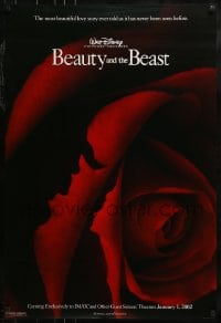 1z382 BEAUTY & THE BEAST IMAX advance DS 1sh R2002 Walt Disney cartoon classic, art of cast in rose!