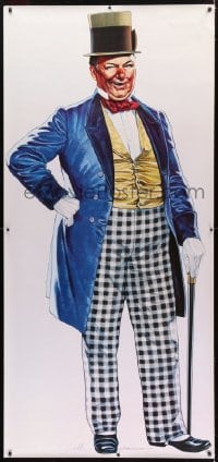 1z201 W.C. FIELDS 34x72 commercial poster 1993 great art wearing wacky suit & top hat!