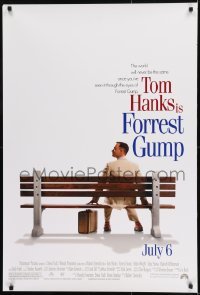 1z528 FORREST GUMP advance DS 1sh 1994 Tom Hanks sits on bench, Robert Zemeckis classic!