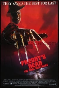 1z531 FREDDY'S DEAD 1sh 1991 great art of Robert Englund as Freddy Krueger!