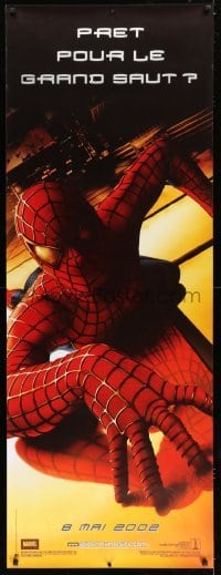 1z162 SPIDER-MAN DS French door panel 2002 Tobey Maguire crawling up wall, Sam Raimi, Marvel Comics!