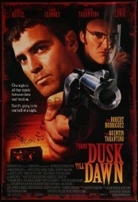 1z533 FROM DUSK TILL DAWN DS 1sh 1995 George Clooney with smoking gun & Quentin Tarantino, vampires!