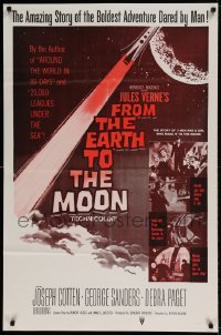1z534 FROM THE EARTH TO THE MOON 1sh R1960s Jules Verne's boldest adventure dared by man!