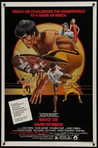 1z535 GAME OF DEATH 1sh 1979 Bruce Lee, cool Bob Gleason martial arts artwork!