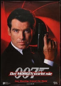 1z154 TOMORROW NEVER DIES teaser German 33x47 1997 super close image of Pierce Brosnan as James Bond 007!