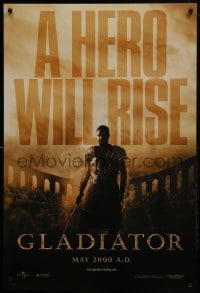 1z548 GLADIATOR teaser DS 1sh 2000 a hero will rise, Russell Crowe, directed by Ridley Scott!