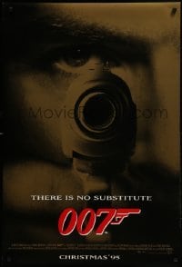 1z551 GOLDENEYE advance DS 1sh 1995 Pierce Brosnan as James Bond 007, cool gun & eye close up!