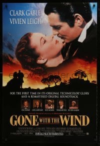 1z554 GONE WITH THE WIND advance 1sh R1998 classic image of Clark Gable and Vivien Leigh!