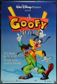 1z556 GOOFY MOVIE DS 1sh 1995 Walt Disney, it's hard to be cool when your dad is Goofy, blue style!