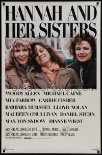 1z573 HANNAH & HER SISTERS 1sh 1986 Woody Allen, Mia Farrow, Carrie Fisher, Barbara Hershey
