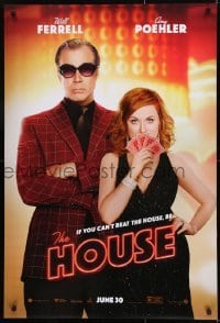 1z602 HOUSE teaser DS 1sh 2017 great image of Will Ferrell and Amy Poehler holding poker cards!