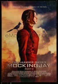 1z609 HUNGER GAMES: MOCKINGJAY - PART 2 advance DS 1sh 2015 Jennifer Lawrence in front of clouds!