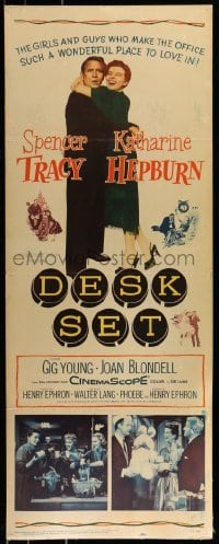 1z020 DESK SET insert 1957 Spencer Tracy & Katharine Hepburn make the office a wonderful place!