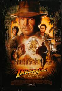 1z612 INDIANA JONES & THE KINGDOM OF THE CRYSTAL SKULL advance DS 1sh 2008 Drew art of Ford & cast!