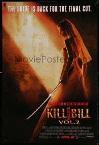 1z649 KILL BILL: VOL. 2 advance 1sh 2004 bride Uma Thurman with katana, Quentin Tarantino!