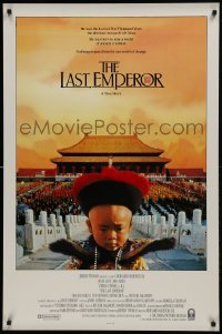 1z668 LAST EMPEROR int'l 1sh 1987 Bernardo Bertolucci epic, image of young Chinese emperor w/army!