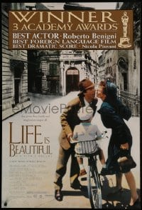 1z684 LIFE IS BEAUTIFUL awards 1sh 1998 Roberto Benigni's La Vita e bella, Nicoletta Braschi