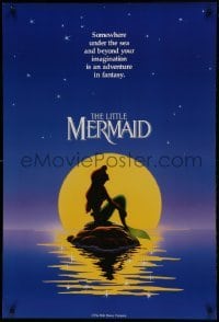 1z690 LITTLE MERMAID int'l teaser DS 1sh 1989 Disney, Ariel in the moonlight by Morrison & Patton!