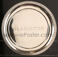 1z009 GLADIATOR 10x10 serving platter 2000 embossed silver metal, cool promo for the movie!
