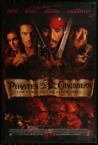 1z778 PIRATES OF THE CARIBBEAN advance DS 1sh 2003 Geoffrey Rush, Knightley, Johnny Depp & cast!