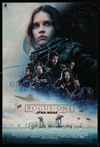 1z820 ROGUE ONE advance DS 1sh 2016 A Star Wars Story, Felicity Jones, top cast montage, Death Star!