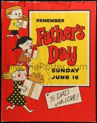 1z091 REMEMBER FATHER'S DAY 2 22x28 special posters 1960s art of children celebrating Father's Day!