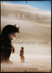 1z210 WHERE THE WILD THINGS ARE DS 37x52 special 2009 Spike Jonze, cool monster & kid in desert!