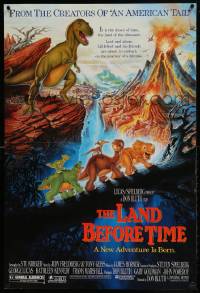 1z030 LAND BEFORE TIME standee 1988 Spielberg, Lucas, Don Bluth, dinosaur cartoon!