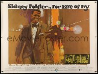1z178 FOR LOVE OF IVY subway poster 1968 Daniel Mann directed, cool Bob Peak art of Sidney Poitier!
